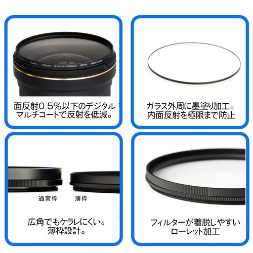 Kenko Cross Filter PRO1D R-Cross Screen (W) N 49mm 4-piece Cross Effect for Nigh - Picture 6 of 9