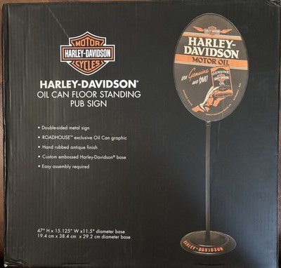 Harley Davidson Oil Can Sign Floor Standing Pub / Bar Sign New In Box 47 
