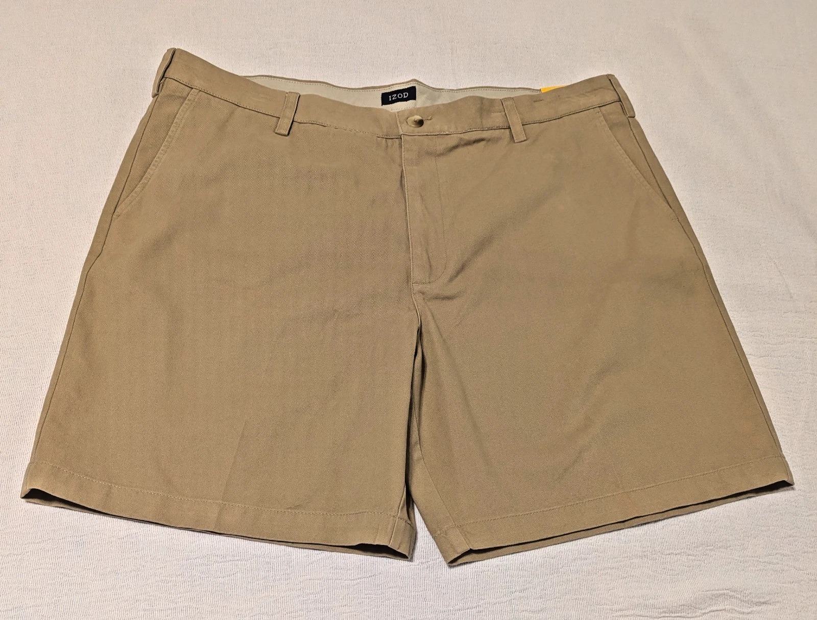 NWT Big & Tall Men IZOD 0-4 Chino Khaki Shorts Plain Front Size 42
