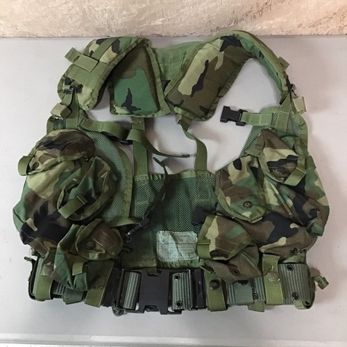 USGI Woodland Camo Tactical Load Bearing Vest. Good Condition