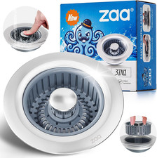 3 in 1 Kitchen Sink Drain Strainer Stopper Removable Basket Pop-Up