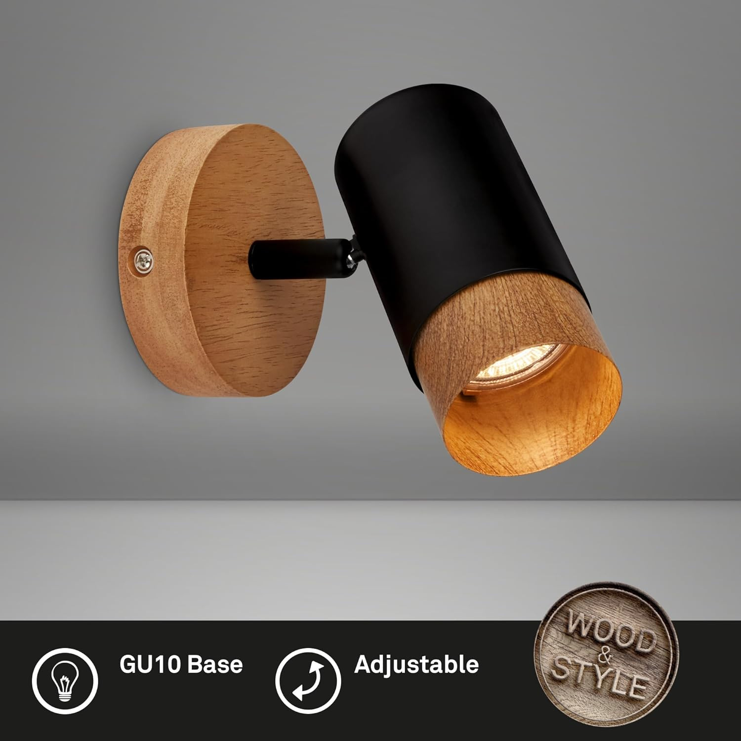 Lampada Parete Girevole E27 Legno: Specifiche e Montaggio per Interni - 2