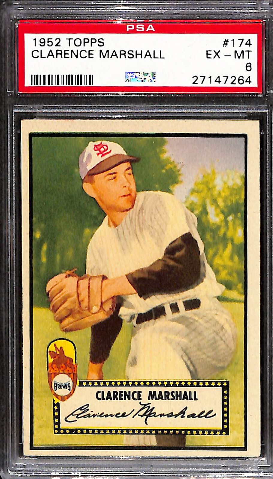 1952 Topps #174 Cuddles Marshall - Set Break!St. Louis Browns PSA 6 RC