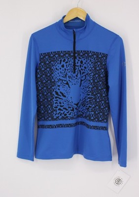 POIVRE BLANC LEOPARD WOMENS SKI BASE/MID LAYER KING BLUE RRP £100 MC