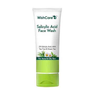 WishCare 2% Sallicylic  Face Wash with AHA GreenTea Chamomile TeaTree 100g.