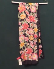 NEW WITH TAGS, AK ANNE KLEIN LADIES SCARF, BEAUTIFUL FLORAL 10 X 50 SIZE
