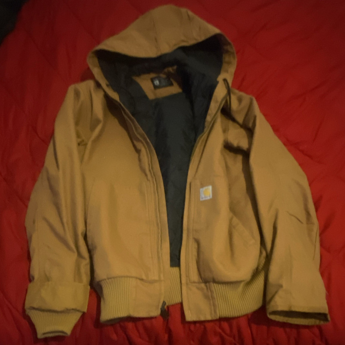 Carhartt Hooded Loose Fit Zip Brown Jacket Men