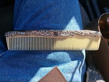 Vintage Ornate Silver Back Tone Comb