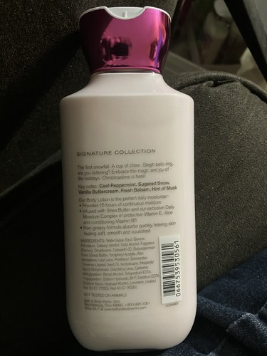 Bath & Body Works TWISTED PEPPERMINT Shea & vitamin E Body Lotion Holiday 8 oz - Picture 2 of 2