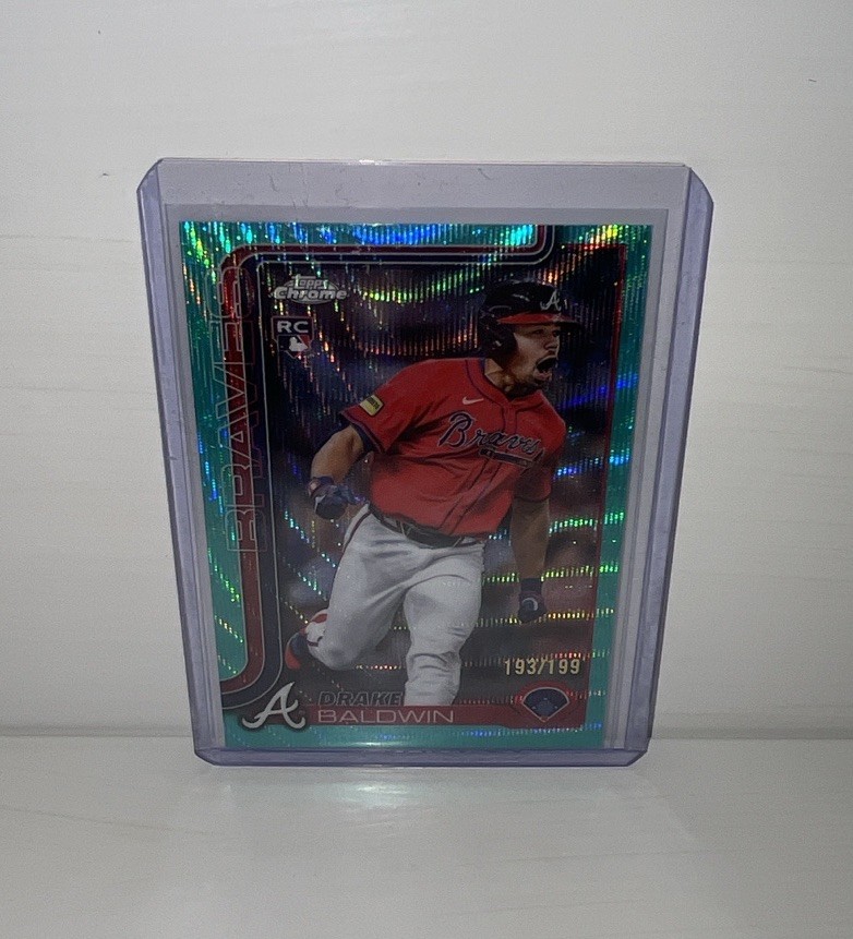 2025 Topps Chrome Update Drake Baldwin RC Rookie Aqua Wave /199 #USC96 Braves