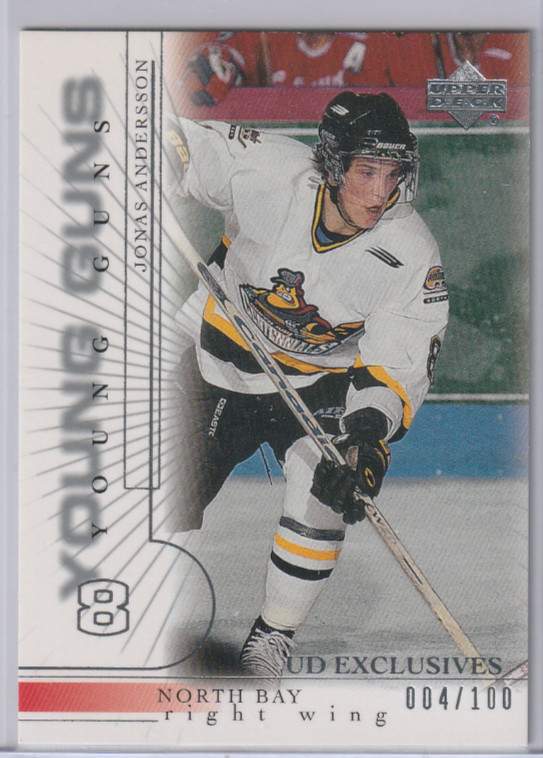 Jonas Andersson 2000-01 Upper Deck Young Guns Exclusives #/100