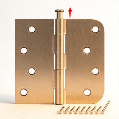 HOSOM 18 Pack Brushed Nickel Exterior Door Hinges 4 Inch 5/8'' Radius Heavy Duty