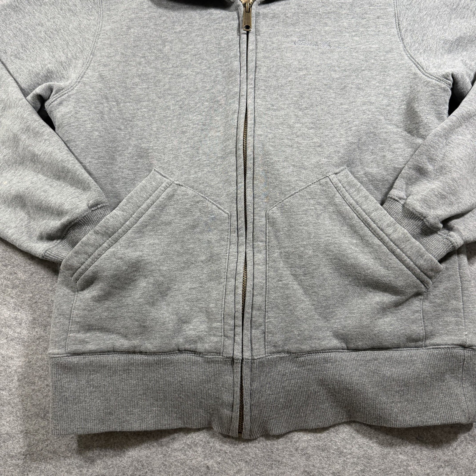 Eddie Bauer Sherpa Lined Fleece Jacket Mens M Gray Full Zip Heavyweight Cotton thumbnail 12