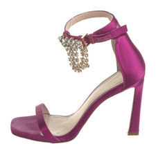 Stuart Weitzman Pink Silk Strappy Ankle Strap Open Toe Rhinestone Heels 7