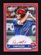 2024 Onyx Vintage Auto Red Bordered 8/25 Ethan Holliday #VAETHO Auto 0j81