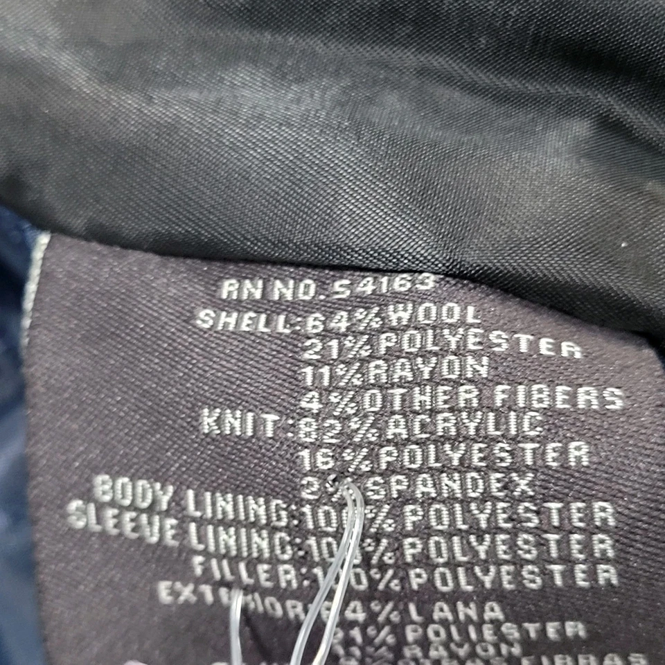 Dockers Black Wool Blend Insulated Hooded Knit Collar Toggle Zip Coat Medium M - Image 4 of 4