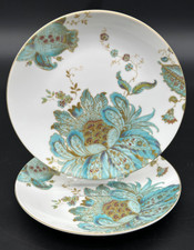 222 Fifth Eliza Teal Floral Porcelain Bread o...