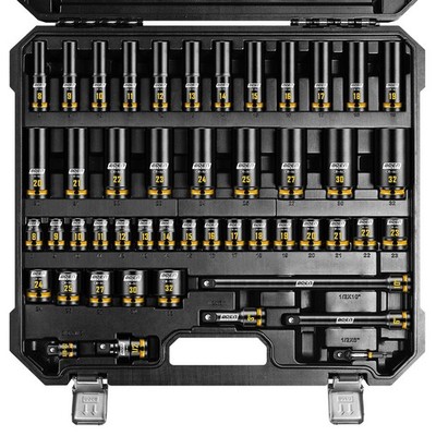 48PCS 1/2  Drive Metric Socket Set, Impact Deep&Shollow Socket(8mm-32mm)