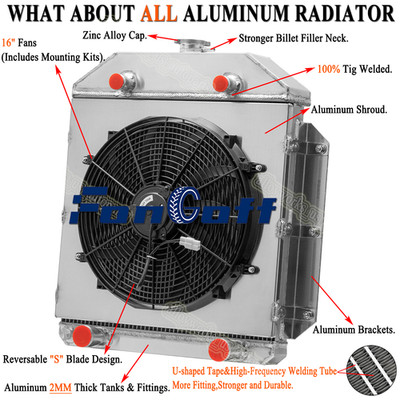 3 Row Radiator Shroud Fan Fit Ford Country Sedan Squire FlatHead V8 Engine 49-53