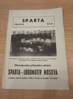 Rare 1965 Friendly Sparta Prague v Lokomotive Moscow 8/5/65