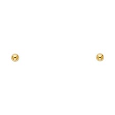 14k Yellow Gold Simple Tiny Ball Stud Sphere Cute Screw Back Fashion Earrings