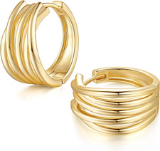 14K Gold Earrings for Women Gold Hoop Earrings for Women Trendy with Intertwined