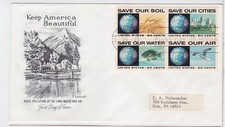 TurtlesTradingPost- Anti-Pollution Set  - 1970 FDC #1410-13 Artmaster Cachet