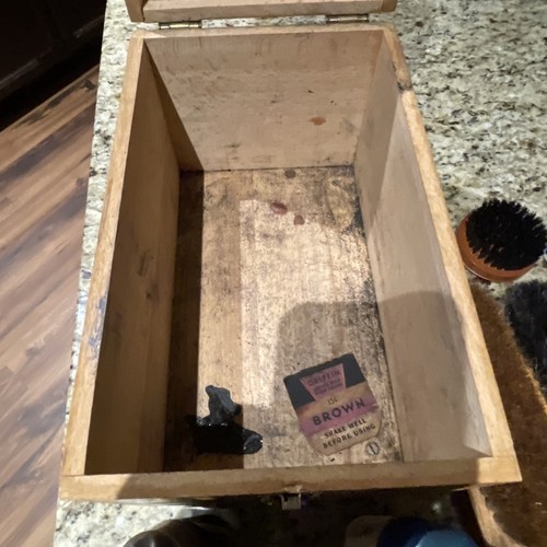 Kit de caja de madera de roble brillo zapatos valet de lujo vintage Esquire Shoe con todos los suministros - Imagen 3 de 15