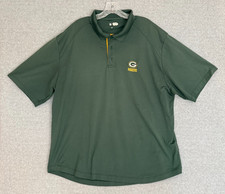 Green Bay Packers Polo Shirt Mens 2XL Green NFL Team Apparel Polyester Golf