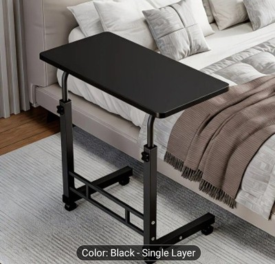 Multi-functional Folding Table with Wheels, Adjustable Height And Storage Shelf,