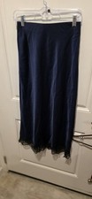 A New Day Navy Blue Lace Trim Solid Skirt Size M Women's
