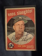 1959 Topps - Enos Slaughter #155 Autographed