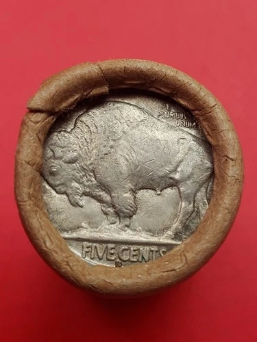 1927 BUFFALO NICKEL HEADS SAN FRANCISCO MINT TAILS BofA BANKROLLED HALF ROLL 1$!