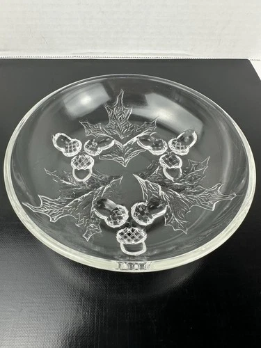 Federal Acorn Oak Leaves 6" Dish Depression Glass Bowl Fall Decor