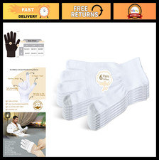 Moisturizing Cotton Gloves for Eczema Dry Hands, Touchscreen Fingertips, 6 Pai