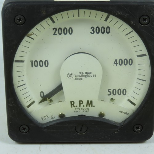 Westinghouse KC-241 analogico R.P.M. Misuratore da pannello 0-5000 giri/min tipo raddrizzatore - Foto 2 di 6