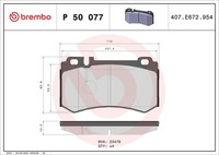 Bremsbelagsatz Scheibenbremse Prime Brembo P 50 077 FüR CLK Klasse R230 SL W220