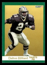 Dalton Hilliard 1991 Fleer #295 New Orleans Saints FOOTBALL *074