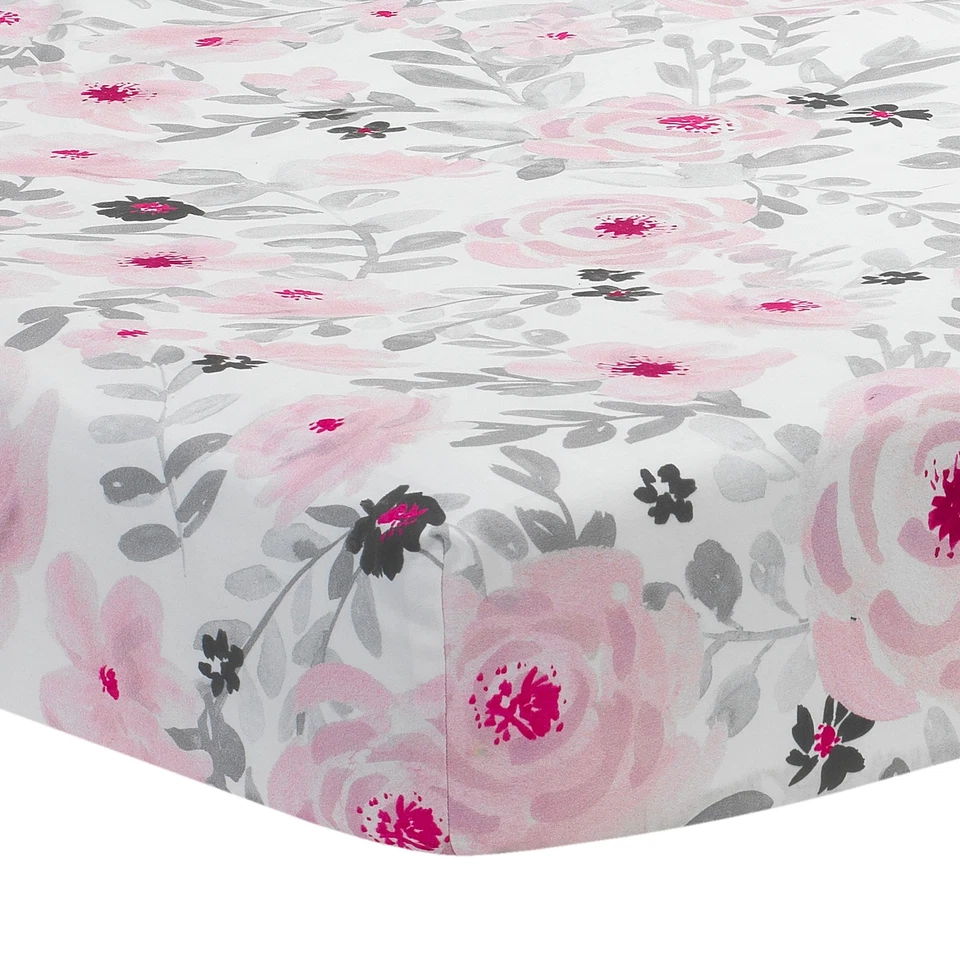 Juego de cama de 4 piezas Bedtime Originals Blossom para niños pequeños - rosa, jardín, floral Foto 4 de 4