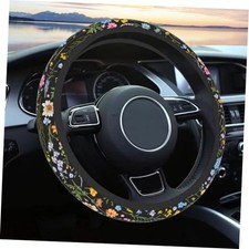 Car Steering Wheel Cover For Women Mencute Wildflower Multicolor Wildflower