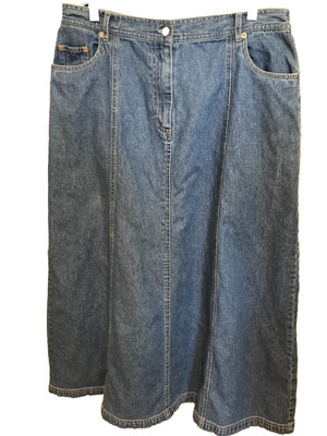 TY Original Wear 100% Cotton Denim Blue Jean Skirt, SZ 14,