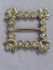 Vintage Silvertone and Dazzling Clear Rhinestone Belt Buckle