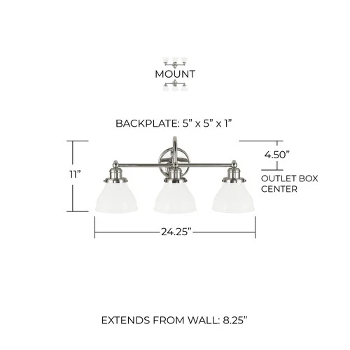 Capital Lighting 8303-128 Baxter 3 Light 24"W Bathroom Vanity - Picture 2 of 9