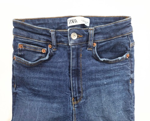 Zara Mid Rise Stretch Skinny Fit Blue Wash Denim Jeans Women's Size 4 24x27 - Picture 3 of 5