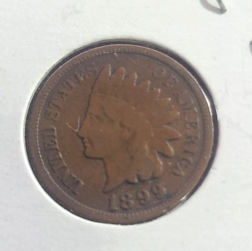 1899 Indian Head Cent Good-Fine (VG-F) Average Circulated Condition Copper Penny