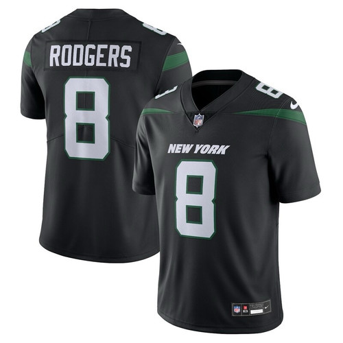 Nike Aaron Rodgers New York Jets Black Vapor Limited Jersey Size Large