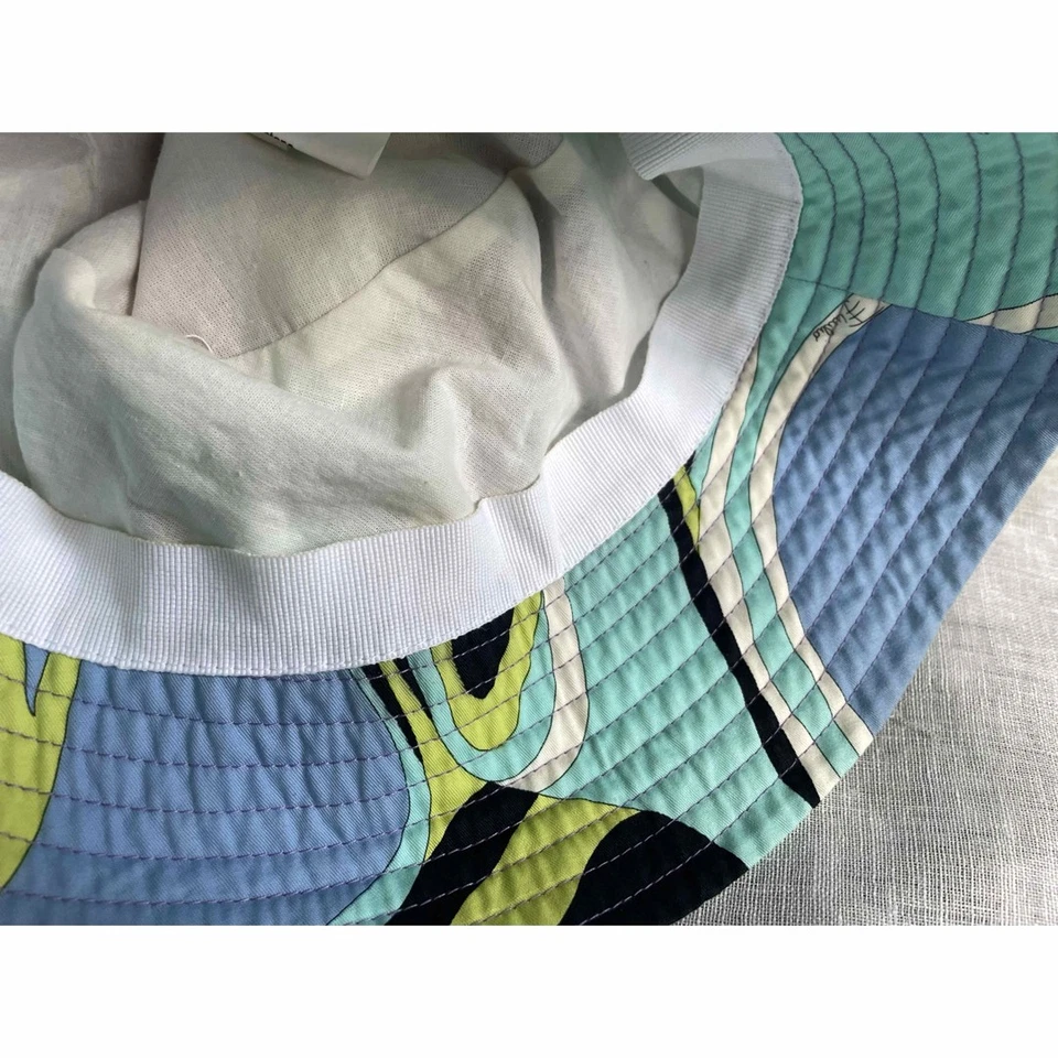 Emilio Pucci, Sombrero Cubo, Multicolor, Morado, Blanco, Azul, Geométrico, 100% Algodón Foto 4 de 4