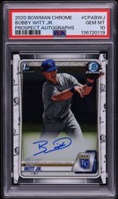 PSA 10 BOBBY WITT JR. AUTO 1st 2020 Bowman Chrome Royals Rookie RC GEM MINT