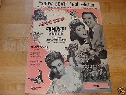 Show Boat vocal selections guitar piano Jerome Kern Howard Keel Ava Gardner - Picture 1 of 1