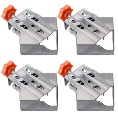 4pcs Right Angle Splicing Quick Clamp Stainless Steel Fixing Clips(Closed Type)